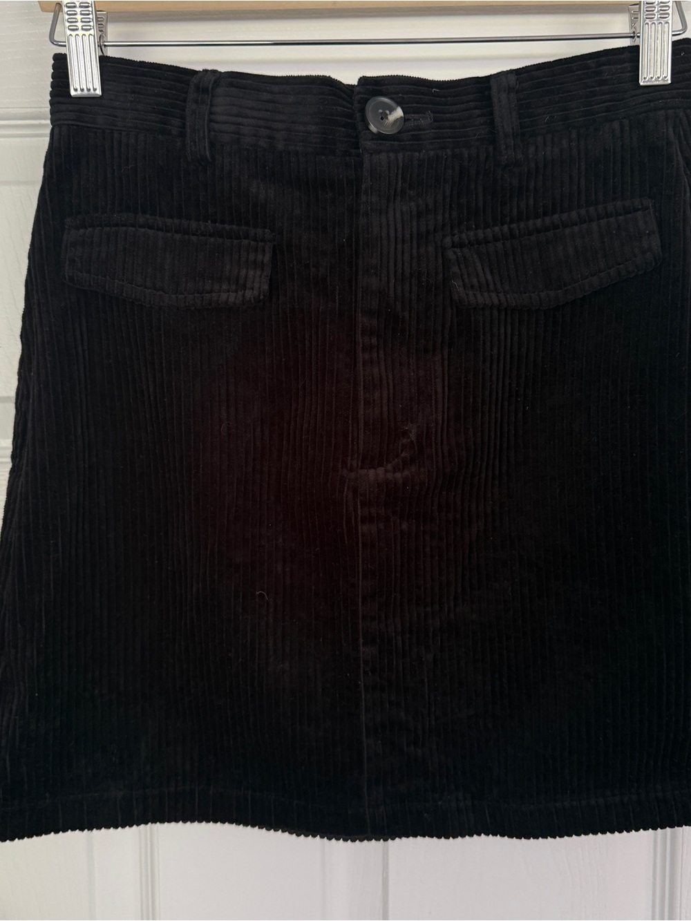 Black Cotton Corduroy Mini Skirt (Gu Brand)